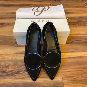 M. Gemi Stellato Anello Pointed Toe Flats in Black Suede 38